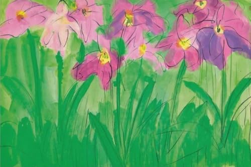 Walasse Ting Jardin De Fleurs affiche art mural abstrait salon 50x100