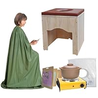 アカシアの木よもぎ蒸し3点セット／椅子・鍋・横チャックありマント２枚 akasia-set1000.jpg