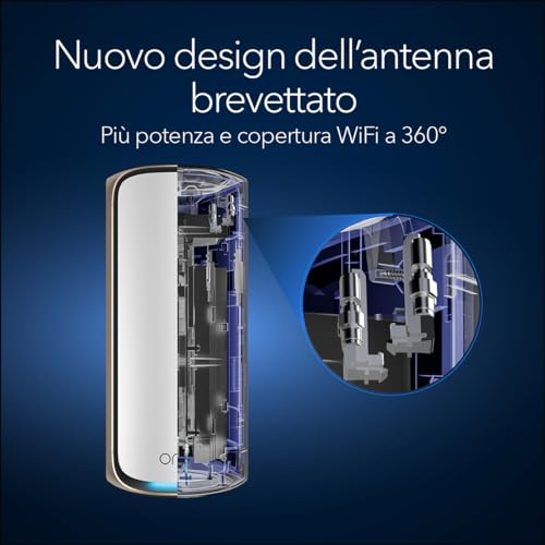 Orbi WiFi 7 Quad-band (RBE971S), WiFi Mesh Router, Copertura fino a 220 m2, 200 dispositivi, Porta Internet 10 Gig, BE27000 802.11be (fino a 27 Gbps) - Powerline - Immagine 4