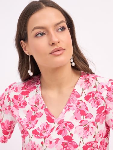 Image of SheWill Women's Embroidered Cotton Blend Ethnic & Western Top