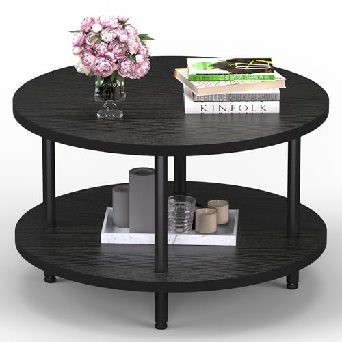 FAMIDGE Round Coffee Table, 23.6" Circle Coffee Table for Living