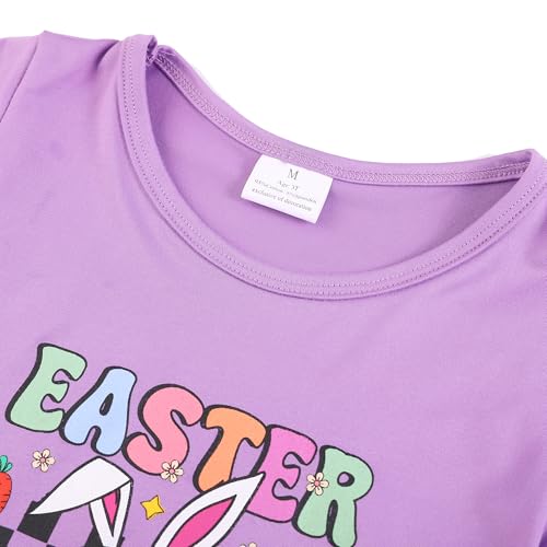 Image of Easter Toddler Girls T-Shirts Bunny Short Sleeve Shirts Kids T Shirts Cotton Girls Summer Tops T-Shirts 3-8Y