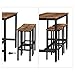 VASAGLE Bar Table Set, with 2 Bar Stools, Dining table set, Kitchen Counter with Bar Chairs, Industrial, Living Room, Party Room, Rustic Brown and Black ULBT15X