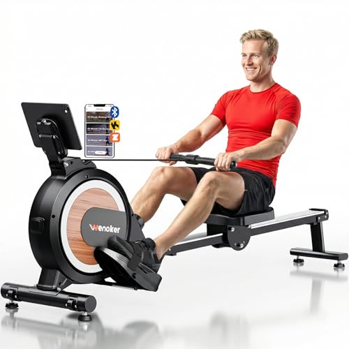 Image of Wenoker Rowing Machine for Home, Magnetic Rower Machine, 350 LB Weight Capacity, 16-Level Silent Resistance Row Machine for Gym Exercise