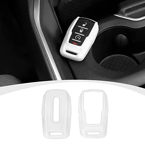 Image of RAZPOY for RAM Key Fob Cover, ABS Key Case Cover Holder Protector Compatible with for 2018-2023 Dodge RAM 1500 2500 3500, White