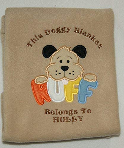 TANGDIAABBCC Sew Sew Special Ruff The DOG Personalised Applique Super Soft Blanket.
