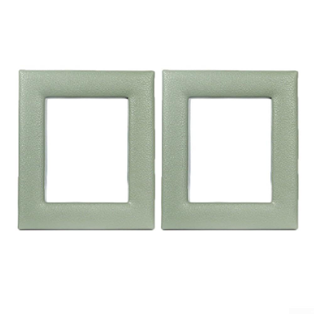 GANCEI Vintage Leather Photo Frames Set of 2 for 5x7 Pictures, Retro Display Stand for Horizontal or Vertical Tabletop Decoration in Green and Black(Green)