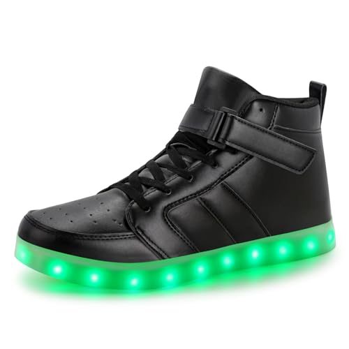 Image of Light Up Shoes Men Women LED Shoes USB Charging Adult High Top LED Sneakers Glow in The Dark Footwear for Dancing Party Festivals Festivals
