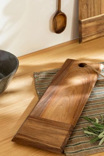 Wood Cutting Board for Kitchen Big Size | Acacia Wooden Large Chopping Board for Vegetables, Fruits, Cheese, Meat, Serving Board Platter | Food Safe O