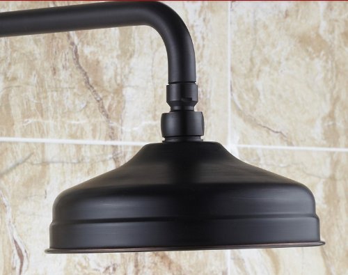 Rozin Luxury Oil Rubbed Bronze Bathroom Shower Faucet Set 8-Inch Round Rainfall Shower Head + Hand Spray + Tub Tap #TOP3
