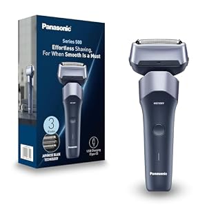 Panasonic Series Wet & Dry 3-Blade Electric Shaver for Men, Stainless Steel Blades, Flexible 10D Head with USB-C charging,
