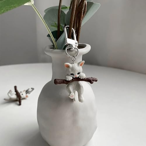 Schlüsselanhänger mit Cartoon-Katze, Hund, süßer Anhänger, Ornament, Schlüsselanhänger, Rucksack-Dekoration für Frauen und Mädchen, Mops-Schlüsselanhänger, Length: 6.2cm