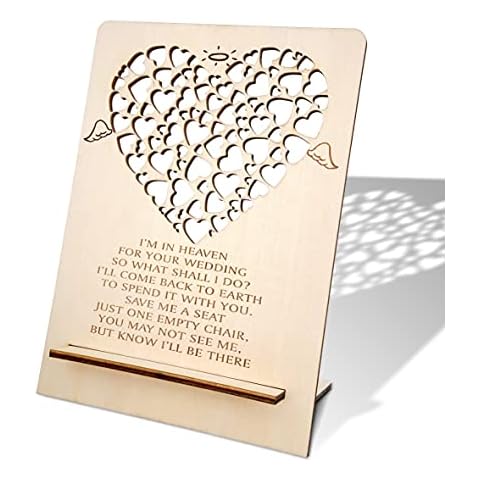 Sympathy Gift, Loss of Loved One Bereavement Memorial Gifts, Wedding Memorial Remembrance Sign, Laser Cut Heart-Shaped Signs and Plaques(B06) Cover