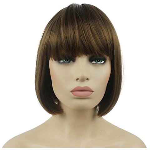 Lydell 8" Straight Bob Wig with Bangs Cover