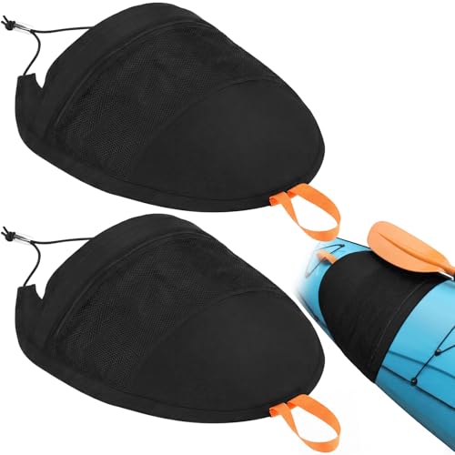 JolliLudo 2 Pcs Kayak Spray Skirt - Coated Nylon, Waterproof & Durable, with Zipper Mesh Pocket, Ideal for Cockpit Recreational Kayaking & Kayak Fishing