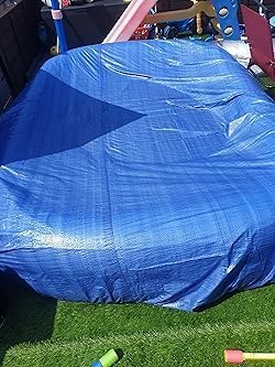 Image of PlantaZee 12FT X 9FT 90 GSM Blue Tarpaulin Tirpal Tadpatri Tharpai Thadika, Extra Strong, 100% Waterproof, Technology-1 No.