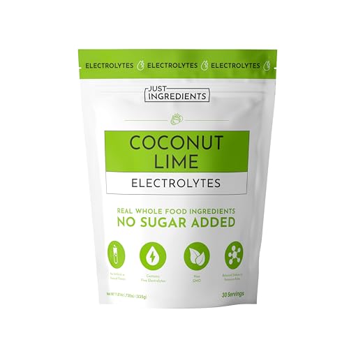 Coconut Lime Electrolytes – 30‑Serving Hydration Drink Mix with Coconut Water, Sea Salt, and Trace Minerals – Supports Hydration, Recovery, and Electrolyte Balance*