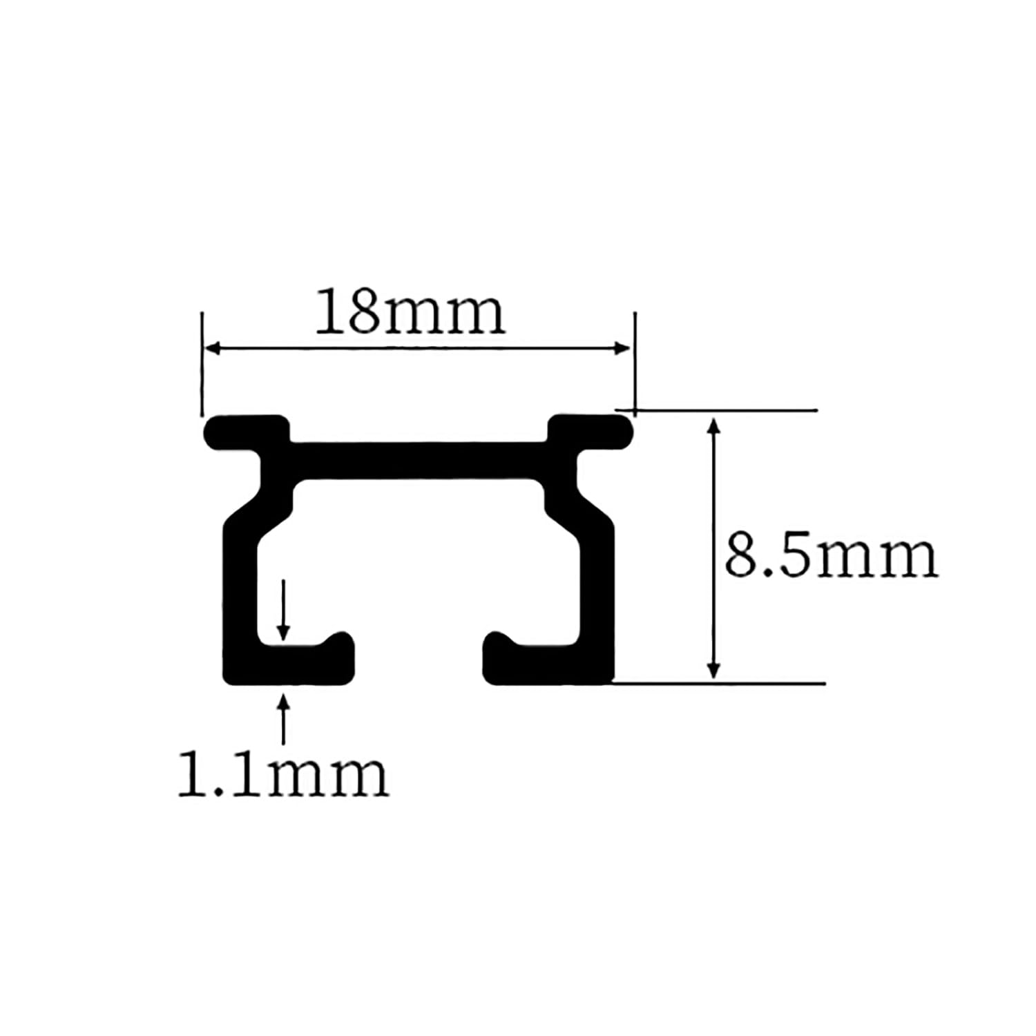 Binario per Tende A Soffitto In Alluminio Facile da Installare, 1.3m (4.3ft) per Finestre, Doccia, Camper, Balcone, Ufficio