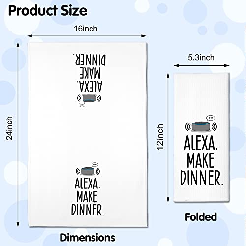 Rzhv Alexa, Make Dinner Kitchen Towel, Funny Speakers Dish Towel Gift For Women Sisters Friends Mom Aunty Hostess Music Lover, Housewarming New Home, Dish Towel With Sayings #TOP1