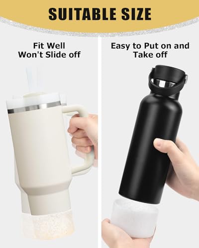 image for WeLiu 2 Packs Glitter Silicone Boots Bottom Covers for Stanley Quenche