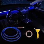 Acrylic Interior Car LED Strip Light with 6mm Sewing Edge - 43.3 inches Ambient Lighting Kits, Neon LED Strip Light(110CM/43.3IN, Blue)