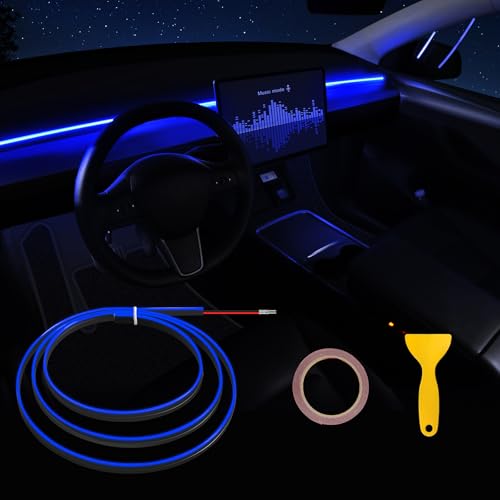 Acrylic-Interior-Car-LED-Strip-Light-with-6mm-Sewing-Edge-433-inches-Ambient-Lighting-Kits-Neon-LED-Strip-Light110CM433IN-Blue Acrylic Interior Car LED Strip Light with 6mm Sewing Edge - 43.3 inches Ambient Lighting Kits, Neon LED Strip Light(110CM/43.3IN, Blue) - Image 1