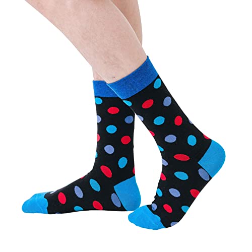 Mens Dress Socks Cotton Colorful Striped Patterned Socks for Men Women Solid Lightweight Breathable 6 Pack4