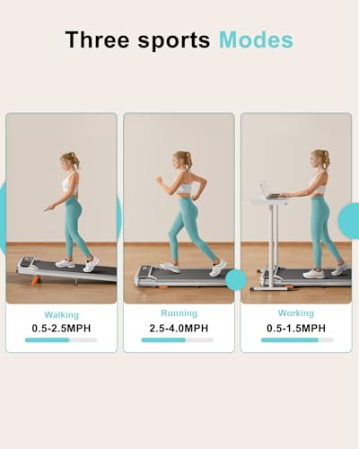 Abonow Walking Pad with Incline, 2.5HP Walking Pad Treadmill,2 in 1 Portable Under Desk Treadmill 265lb Weight Capacity,Walking Pad with Incline for Home Small,Remote Control,LED Display - Image 2