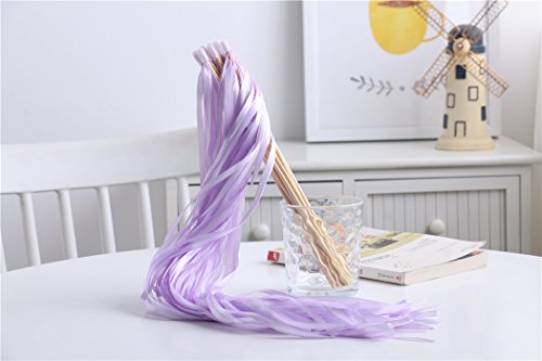 Wishprom Ribbon Stick Wands Streamers for Wedding Party Favor (Lavender-30PCS) - Thumbnail 2