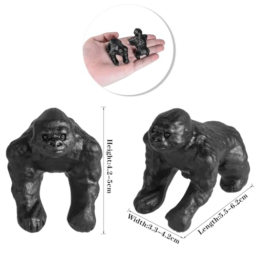 Estatua de Gorila Tallada en Obsidiana Negra Natural miniatura 2