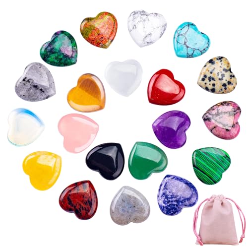 Kaluofan 20 Unidades, Piedras Preciosas, Corazón, Decorativas, Multicolor