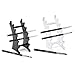 RAYNAG Set of 2 Pen Display Holder Acrylic Stands, Nail/Makeup/Art Brush Rack Organizer Holder, Clear and Black, 6-Layer Stand