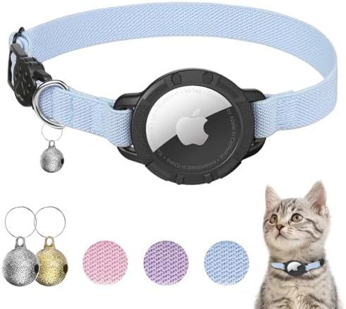 AirTag Cat Collars, Stretchy Collar with Air Tag Holder and Bell ...