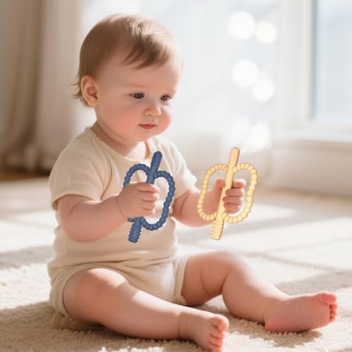 Image of Baby Silicone Teething Toys, Teether Sticks for Babies,3-36 Months