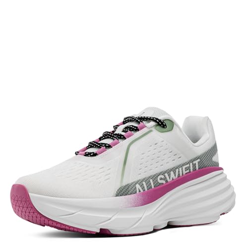 Women's Cushion Lightweight Walking Running Shoes Tennis Non-Slip Comfortable Jogging Workout Gym Athletic Breathable ActiveAiry Fashion Sneakers 6.5 White/Pink