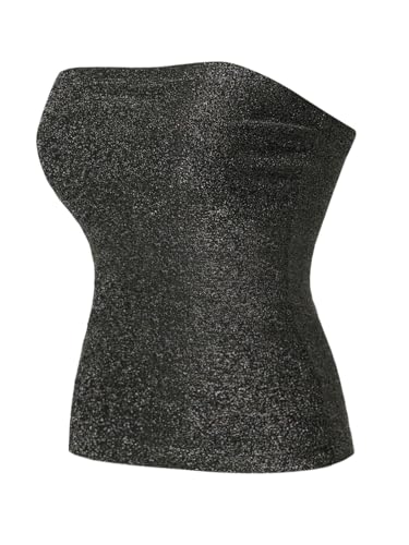 Image of MixMatchy Women's Stretchy Strapless Tube Top Y2K Bandeau Top