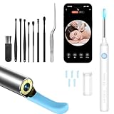 耳かき カメラ付き【【2025年革新版&3000万画質】 カメラ付き耳かき みみかき カメラ 耳掻き 吸引 耳掃除 光る耳かき3.5mm極細レンズ 左右反転機能 イヤースプーン IP67防水 WIFI接続 耳のケア 耳垢除去 耳垢クリーニング 録画 写真 Type-C充電 子供 大人 お年寄り 父の日 母の日 記念日 誕生日 iOS&Android対応 日本語取扱説明書付き (ブラック)