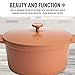 Goodful All-In-One Pot, Multilayer Nonstick, High Performance Cast Dutch Oven With Matching Lid, Roasting Rack And Turner, Made Without PFOA, Dishwasher Safe Cookware, 4.7-Quart, Terracotta