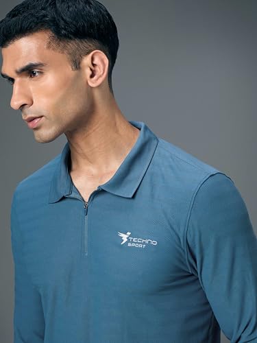 Image of TECHNOSPORT Men's Slim Fit Full Sleeve Polo T-Shirt with Collar, MATPIQ Quick Dry Moisture Wicking Polo Tee for Gym Sports Golf and Casual Wear