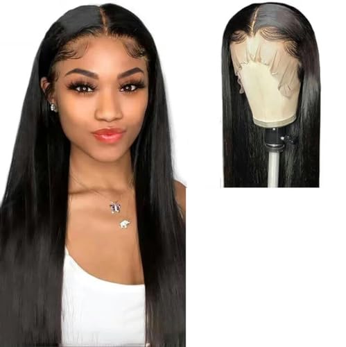 Pelucas de cabello humano con frente de encaje 13x4 para mujeres Pelucas de cabello lacio con encaje HD prearrancado de 13x6 Peluca sin pegamento 5x5 Pelucas precortadas Wear And Go-16 pulgadas-180%