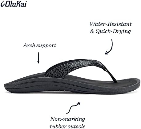 OluKai Womens Black/Black Kulapa Kai Sandal - 10 B(M) US | Image 3