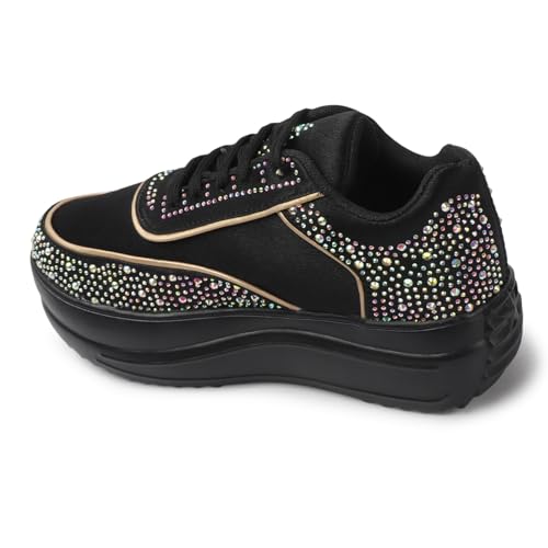 Image of Vendoz Women Wedding Party Bridal Glittery Embellished Sneakers 4041