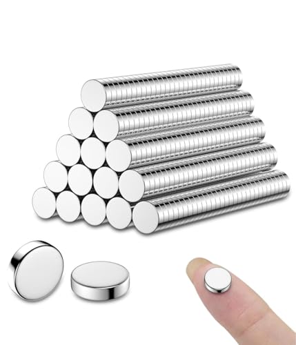 Image of SNOOGG 250-pack of Neodymium Silver 6 x 1.5 mm, Fridge Magnets for Whiteboard, Crafts, DIY, Science, craft, Office, Industrial, projects (Not use for Age under 14 Years)