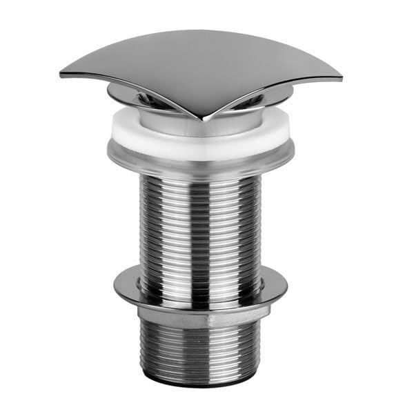 Válvula de desagüe Gessi 1 1/4 con desagüe abierto para lavabos sin rebosadero, válvula de vástago mín. 14mm/máx. 73mm, 29088031, Color: cromo