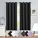 Blackout Curtain 63 inches Long for Living Room Room Darkrning Window Curtain Panel for Bedroom Triple Weave Drape Grommet Top,52" W x 63" L,1 Panel, Black