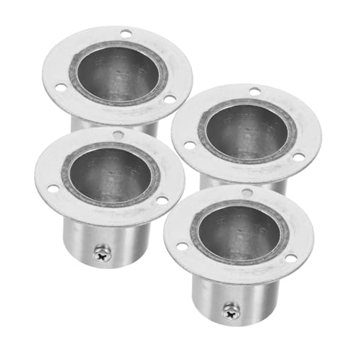 BESTonZON 4個 ステンレス製高脚法?座クローゼットロッドホルダー 耐久性抜群 簡単取付 多用途対応 ワードローブ用シャワーカーテンポール受