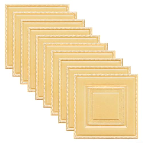 Paneles adhesivos de pared 3D de espuma suave, 10 piezas de azulejos decorativos para espacios de vida y más (blanco, 1 unidad)