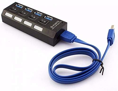 Hub Usb 3.0 4 Portas 5.0 Gbps Hi-Speed Com Switch On/Off Led Indicador