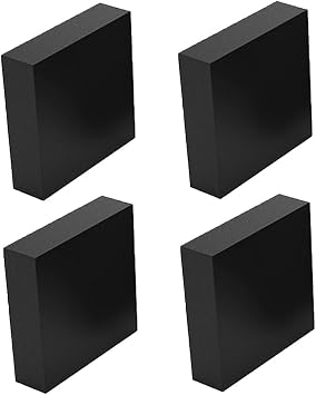 Black Rubber Solid Shock Absorption Pad Blocks 4PCS 100x50mm Anti-Slip Flat Mats Effectively Isolates Shocks from Motors,Thickness 5mm