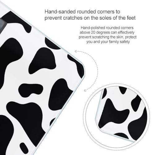 Báscula digital para baño con diseño Cow Spot y plataforma 10.2in miniatura 4
